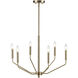 Laurell 6 Light 24 inch Modern Gold Chandelier Ceiling Light
